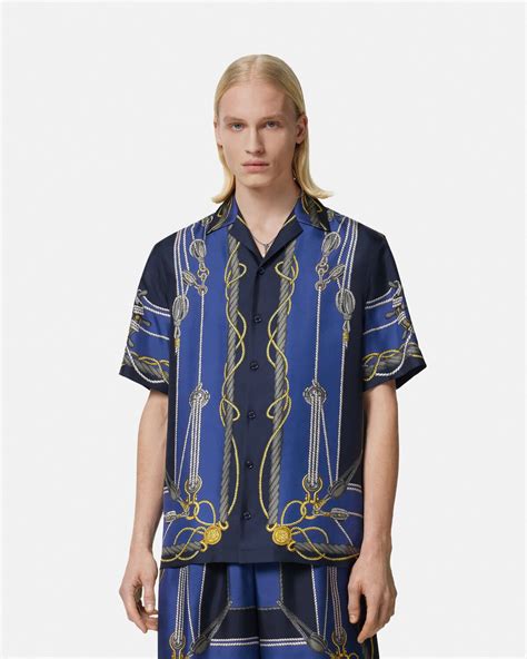 versace nautical silk shirt|Versace Nautical Print Silk Shirt .